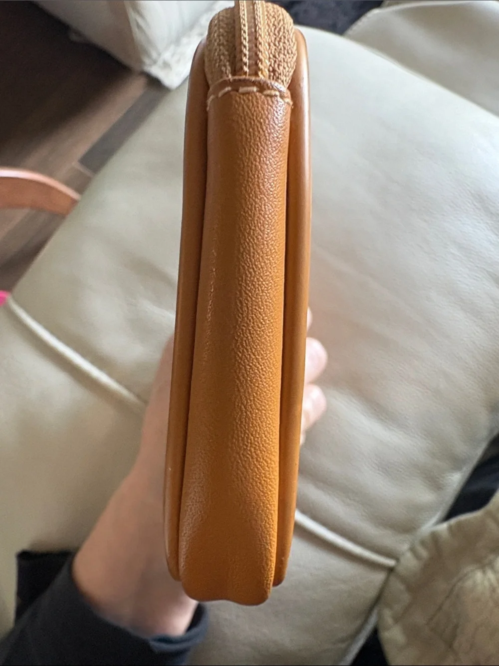 **Gucci Beige and Tan micro-Monogram Cosmetic Pouch with Gold Logo